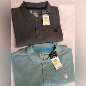 2 Spyder Men's Polo Shirt - Gray and Green